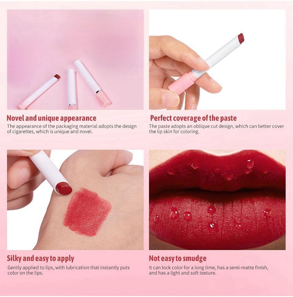 4pcs Plumping Lipstick Set,Plumping Lip Gloss Set,Tinted Lip Balm,Lip Gloss Set,Nude Lipstick Sets for Women,Lipstick Long Lasting,Waterproof Lip Stick Set,High Pigmented Lip Balm,Makeup Sets Halalzen