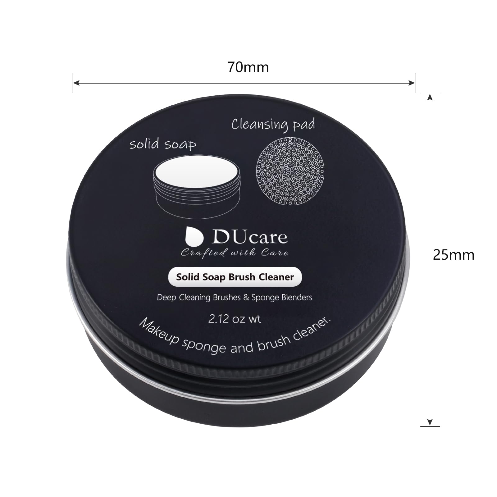 DUcare Makeup Brush Cleaner – Solid Soap Cleanser & Silicone Pad | Clean synthetic & natural bristles. Clean Beauty Blenders. Keep brushes soft. Coconut oil formula. For daily use & travel. Halalzen