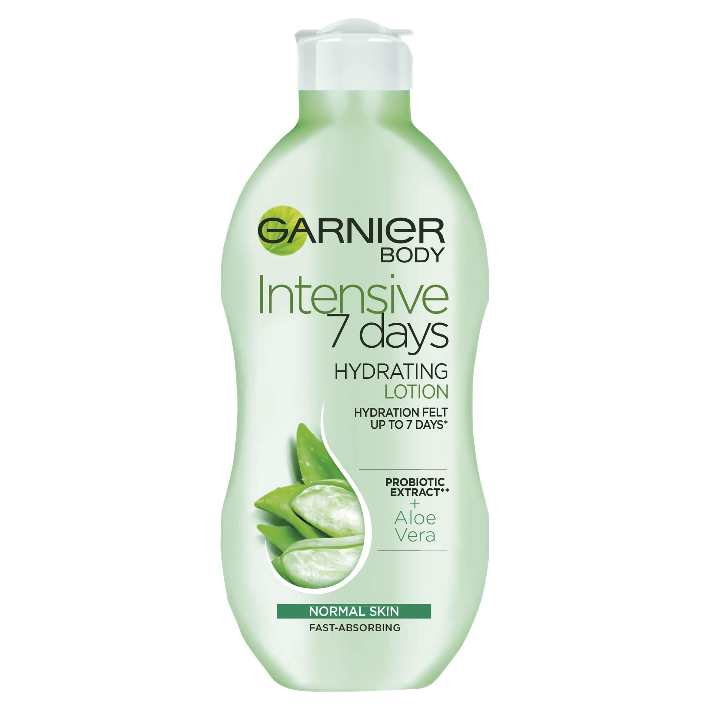 Garnier Intensive 7 Days Aloe Vera & Probiotic Extract Body Lotion 400ml, Hydrating and Refreshing Moisturiser, Up to 7 Days Hydration, For Normal Skin, Fast Absorbing & Non Greasy