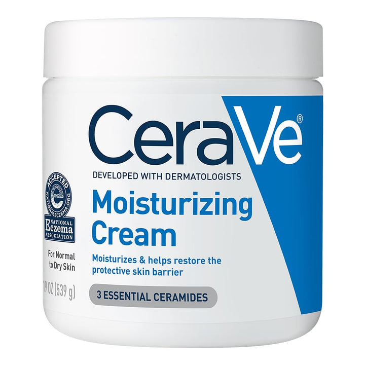 CeraVe Moisturizing Cream, Body and Face Moisturizer for Dry Skin, Body Cream with Hyaluronic Acid and Ceramides, Daily Moisturizer, Oil-Free, Fragrance Free, Non-Comedogenic, 19 Ounce Halalzen