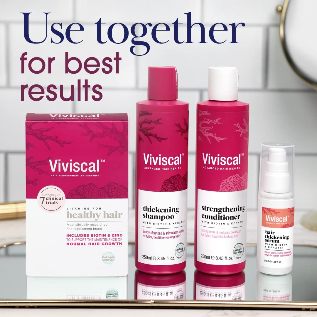 Viviscal Hair Growth Supplement for Women, 60 Tablets, with Biotin, Zinc & Marine Protein Complex AminoMar C, Supports Healthy Hair Growth, 1 month supply