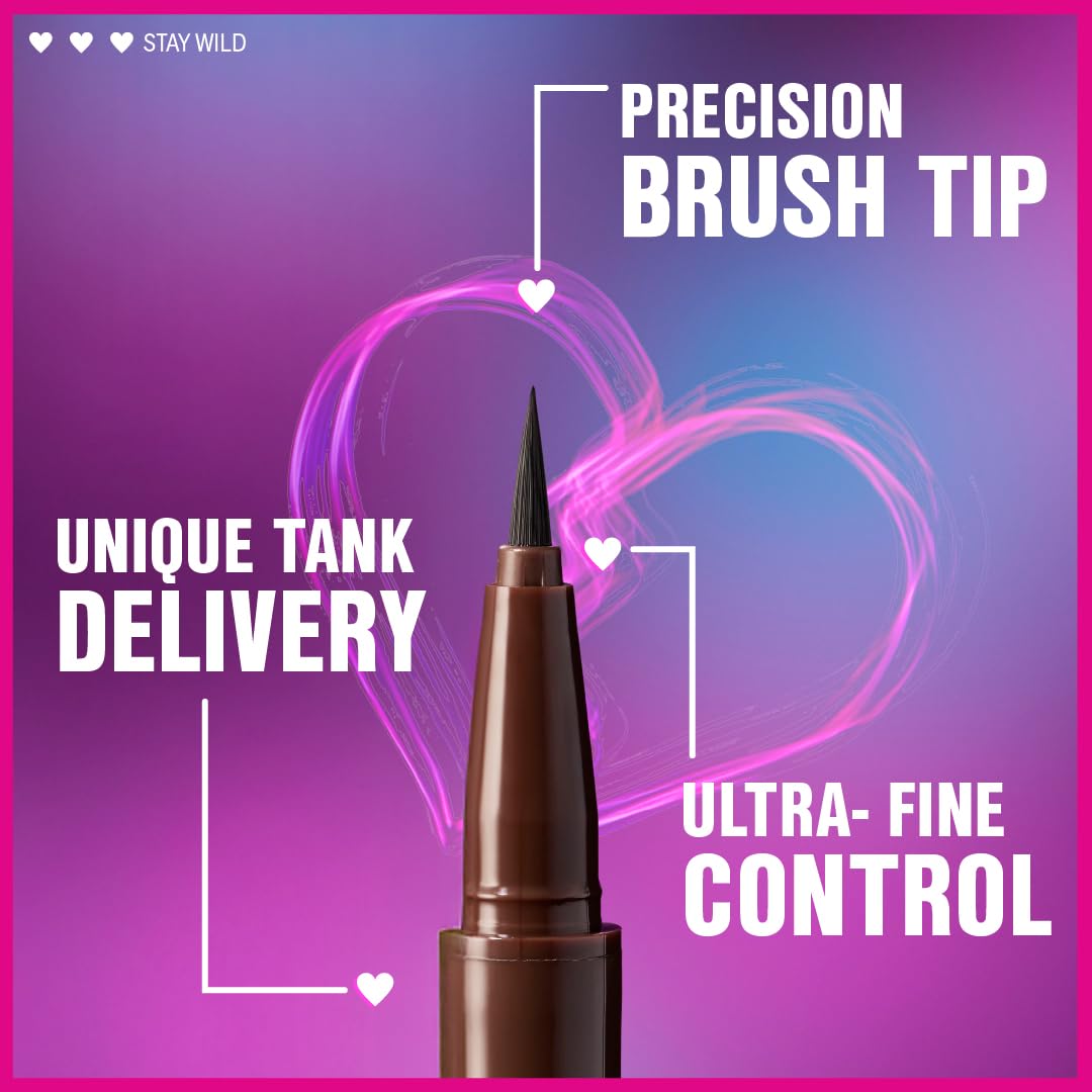 wet n wild Mega Last Breakup Proof Liquid Eyeliner - Ultra-Fine Brush, Waterproof, 16-Hour Long-Lasting Wear- Cruelty-Free & Vegan - Black