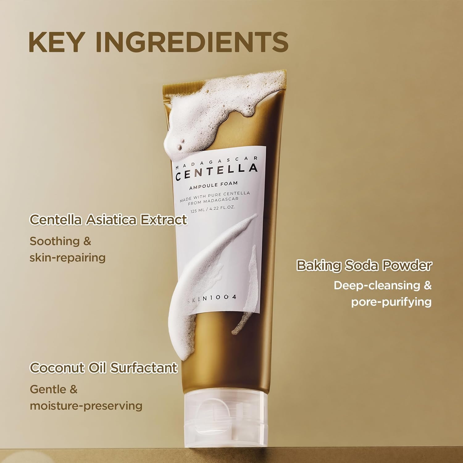 Skin1004 Madagascar Centella Ampoule Foam 125ml Foam Cleanser, K-Beauty