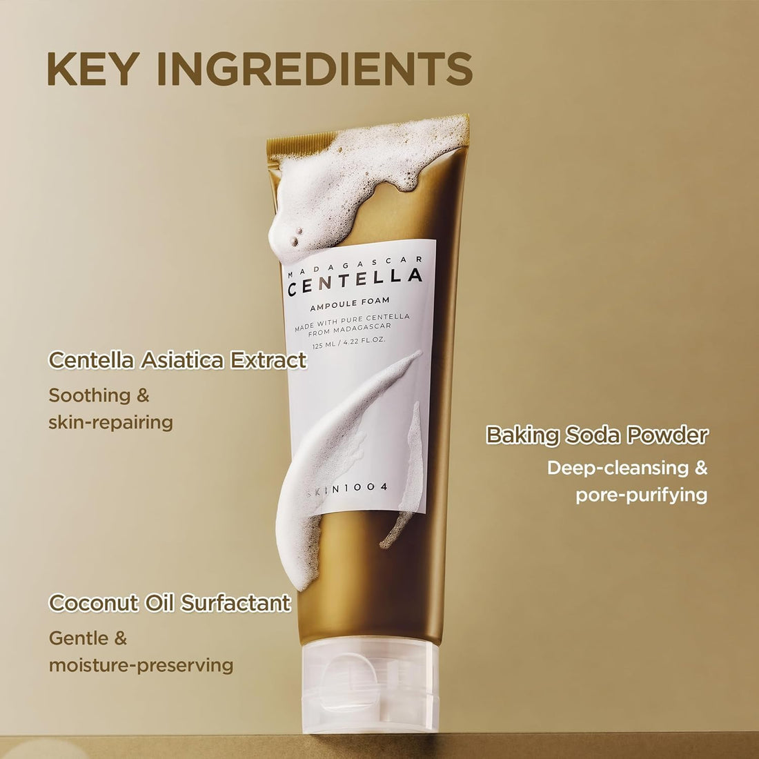 Skin1004 Madagascar Centella Ampoule Foam 125ml Foam Cleanser, K-Beauty