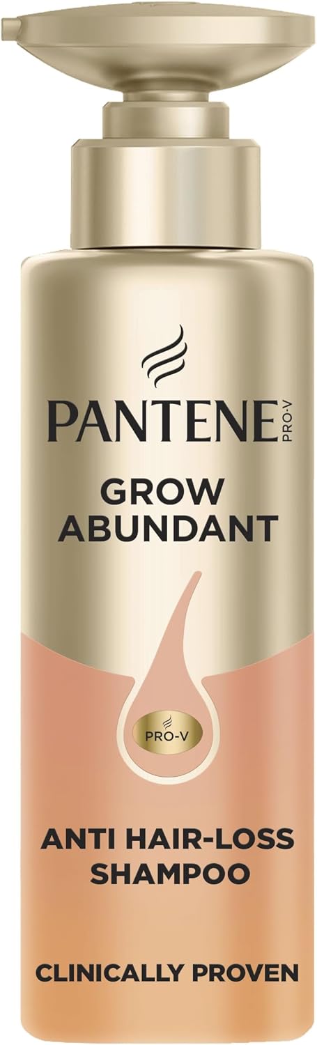 Pantene Grow Abundant Anti Hair Loss Shampoo 290ml for Stronger, Longer, Denser Hair in 8 Weeks, Strengthens Anchorage and Improves Hair Resilience, With 900mg Pro-Vitamin Complex & Niacinamide