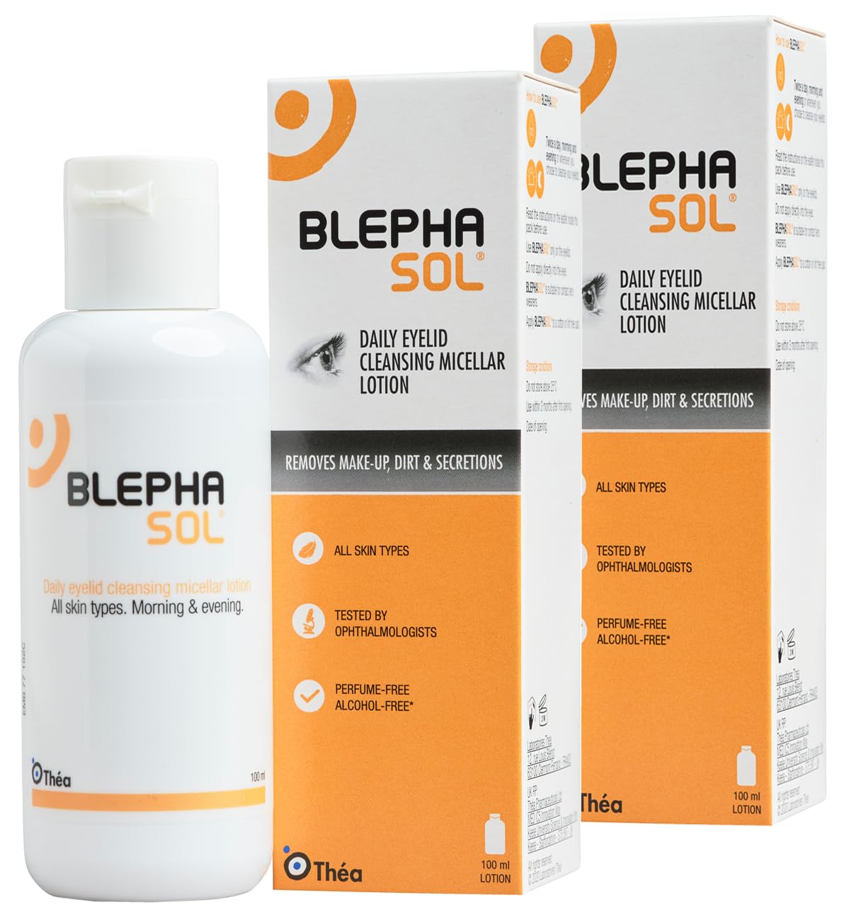 Blephasol Micellar Eyelid Cleansing Lotion | Gentle Removal of Dirt & Makeup | Suitable for Sensitive Skin/Eyelids | Perfume & Alcohol-Free | 2 PACK | 2 x 100 ml Bottle Halalzen