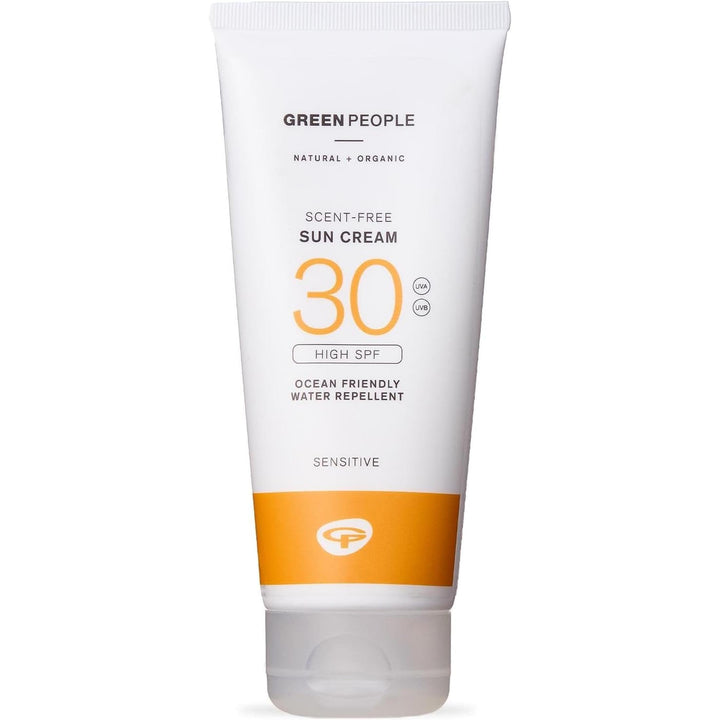 Green People Scent Free Sun Cream SPF30 - Natural Sunscreen for Face & Body - Suitable for Sensitive Skin - Non Comedogenic, Reef Safe, 200ml Halalzen