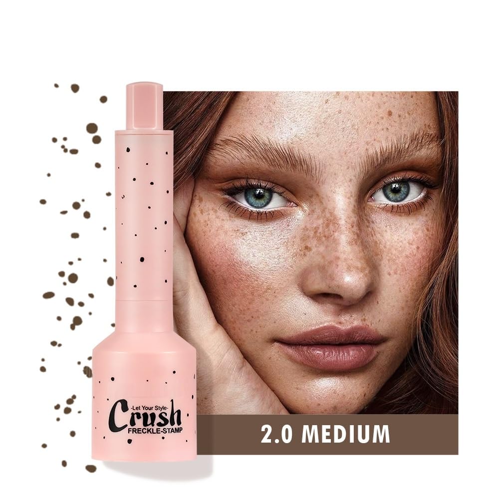 Freckle Pen & Liquid Micro-Powder Freckle Stamp - Realistic Natural Freckles Makeup Tool with Special Sponge, Waterproof & Long-Lasting for All Skin Tones,#MEDIUM Halalzen
