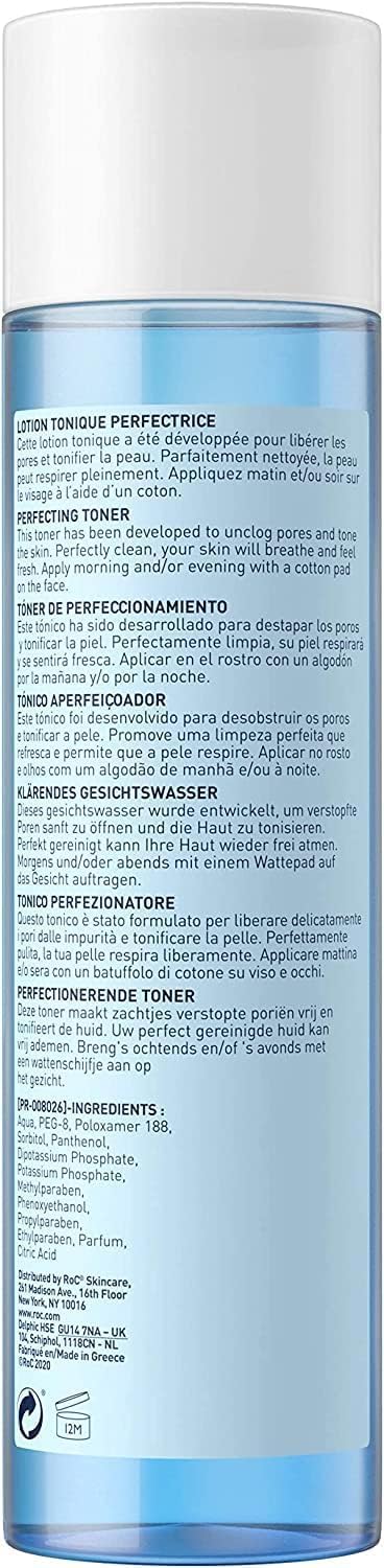 ROC - 3-in-1 Milk Makeup Remover - Effective Makeup Removal - 24-Hour Moisturising Remover - Removes Waterproof Makeup - Skin Toning Solution - Glycerin & Panthenol - All Skin Types - 400 ml Halalzen