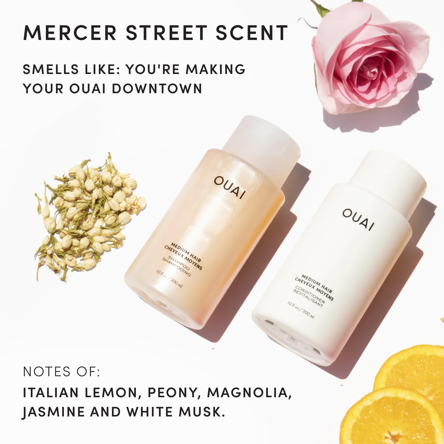OUAI Thick Shampoo + Conditioner Set - Fight Frizz and Nourish Dry, Thick Hair with Keratin, Marshmallow Root, Shea Butter & Avocado Oil - Free of Parabens, Sulfates & Phthalates - 300 ml Each Halalzen