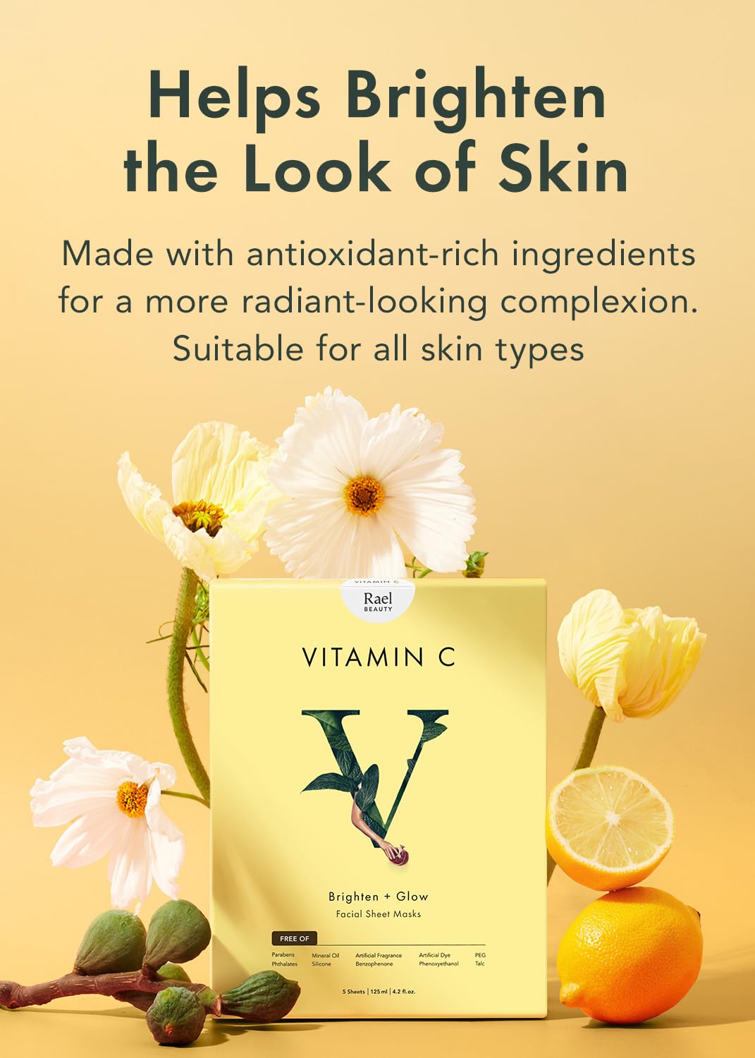 Rael Beauty Collagen + PDRN Face Masks - Korean Skincare for Glass Skin, Smoothing, Salmon PDRN & Hydrolyzed Collagen & Hyaluronic Acid, Anti-Slip Grip, Fragrance & PEGs & Cruelty Free (4 Sheets)