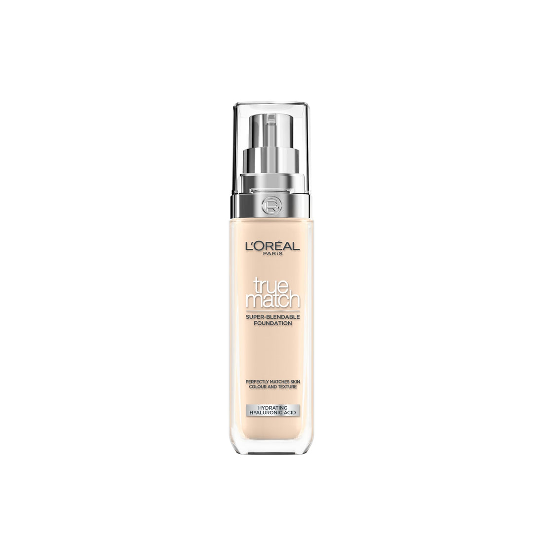 L'Oréal Paris Foundation for Face, Skincare Infused with Hyaluronic Acid, True Match Hydrating Liquid Foundation for All Skin Tones, SPF 16, 1N Ivory, 30 ml Halalzen