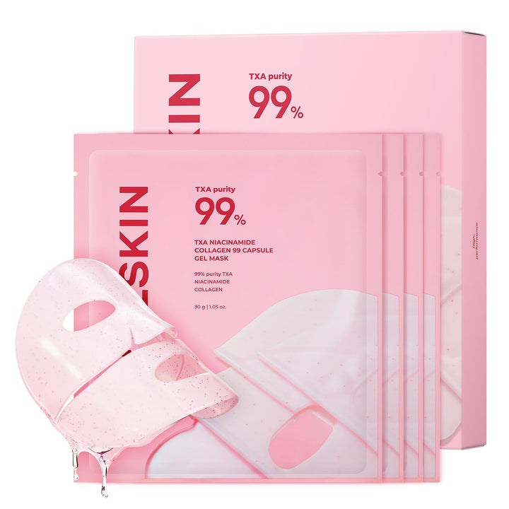 APRILSKIN TXA Pink Capsule Gel Mask | Overnight Face Mask for Glass Glow Skin I 99% High-Purity Tranexamic Acid 3 for uneven skin tone I Elasticity, Hydrating and Firming I Korean Skincare I 30g x 4ea Halalzen