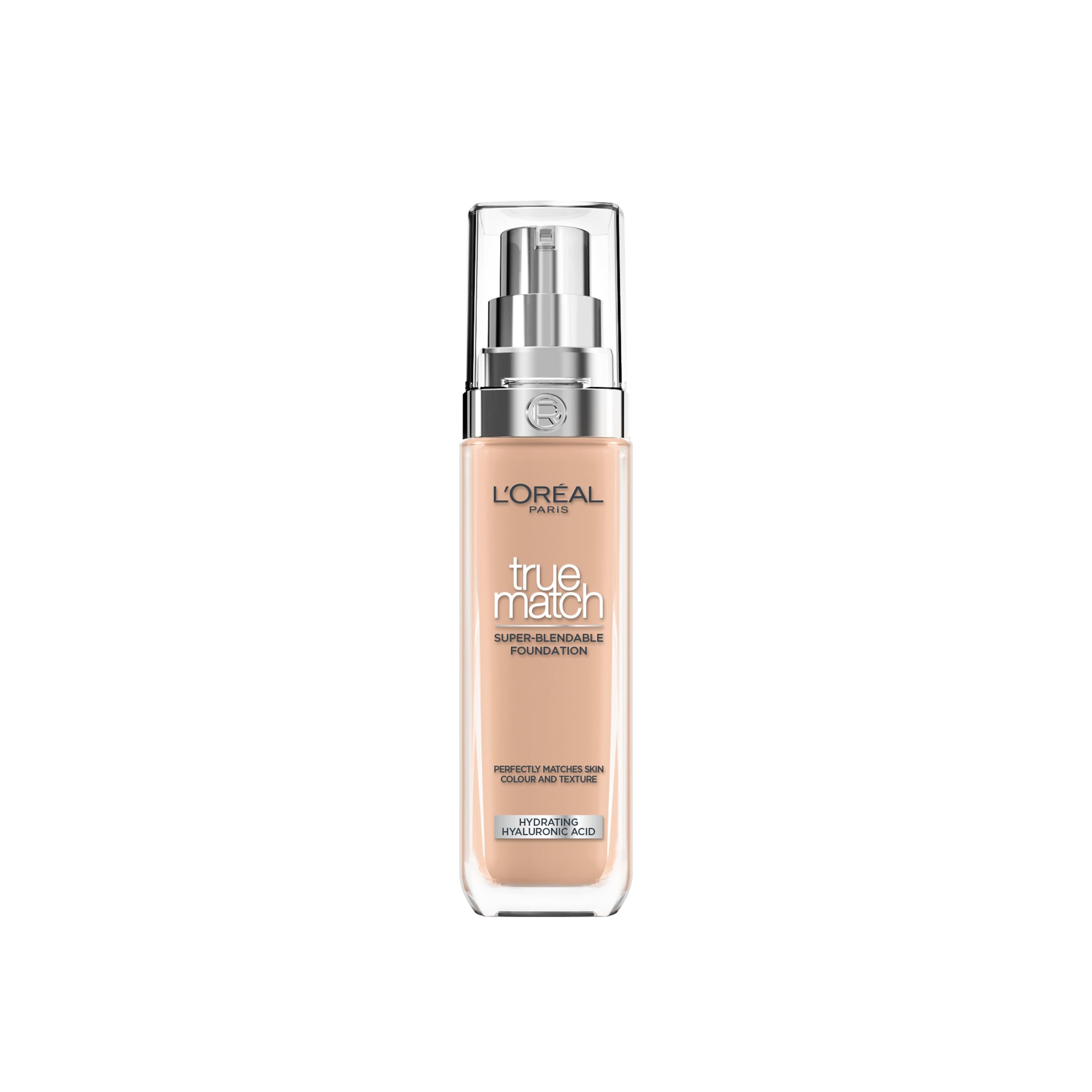 L'Oréal Paris Foundation for Face, Skincare Infused with Hyaluronic Acid, True Match Hydrating Liquid Foundation for All Skin Tones, SPF 16, 1N Ivory, 30 ml Halalzen