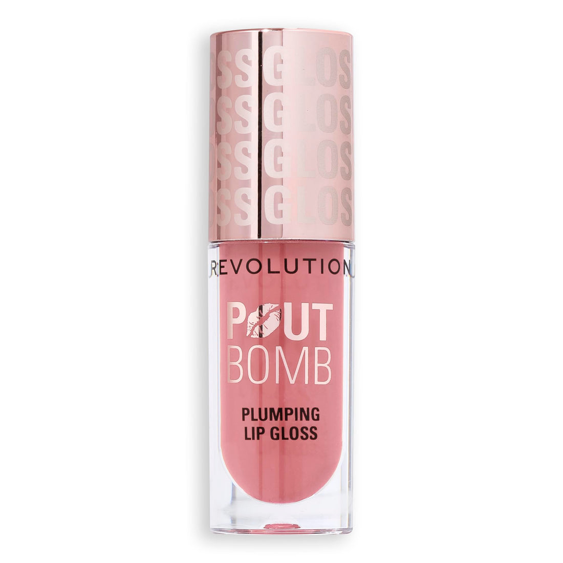 Revolution Beauty, Pout Bomb Plumping Lip Gloss, High-Shine for Glossy, Fuller & Plump Lips with Hyaluronic Acid & Peptides, Vegan & Cruelty-Free, Sheer Milky Nude Halalzen