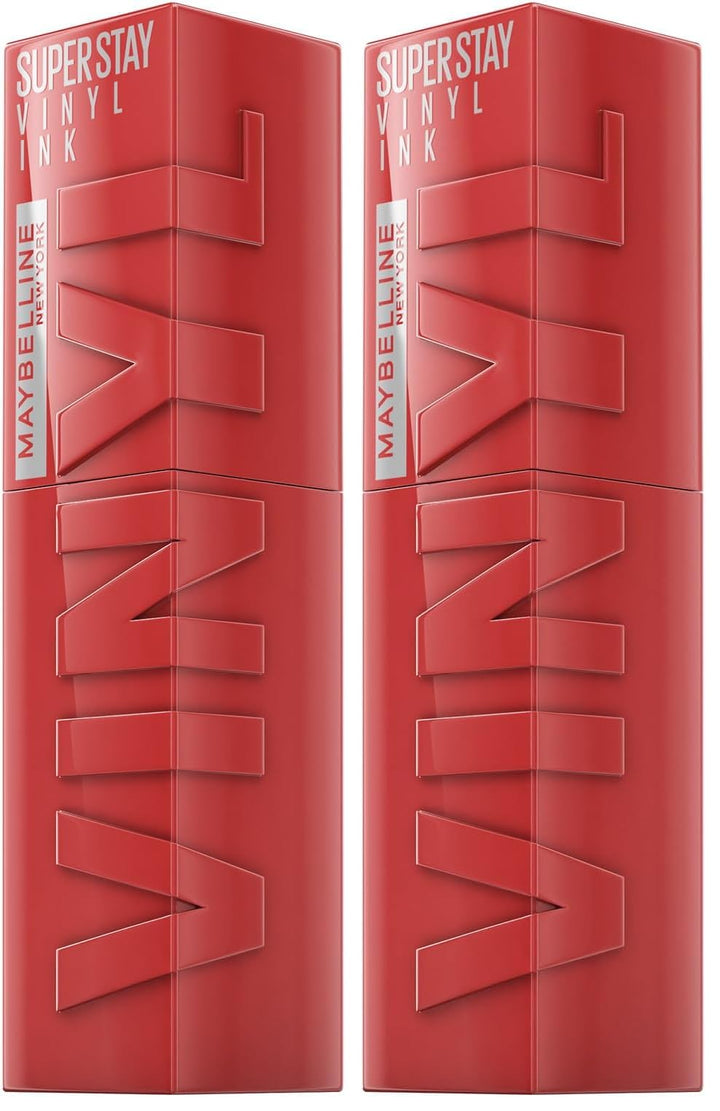 Maybelline New York Super Stay Vinyl Ink Liquid Lip Colour, 16HR Long-Lasting, Ultra-Pigmented, Smudge & Transfer-Proof, High Shine Finish, Vegan Formula for Comfortable Wear, Shade: 10 Lippy Halalzen