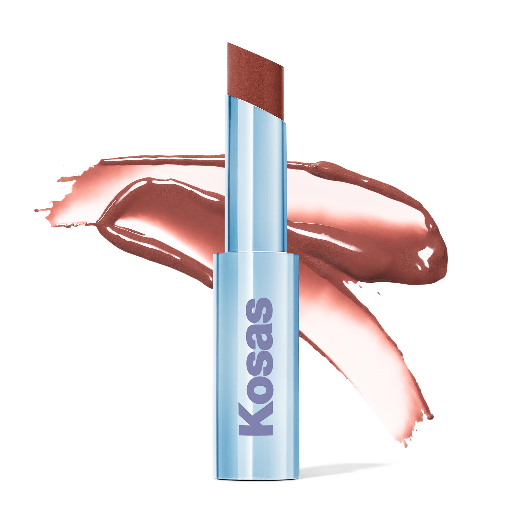 Kosas Wet Stick Moisturizing Shiny Sheer Lipstick with Ceramides, Hyaluronic acid, Peptides and Mango Butter - Soothes, Softens, and Moisturizes Lips – Heatwave