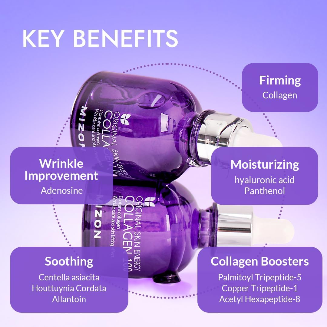 [MIZON] COLLAGEN 100 (30ml) Korean Skincare - Marine collagen serum for face - Intensive anti-aging treatment - Reduces wrinkles & fine lines - Hydration & Elasticity