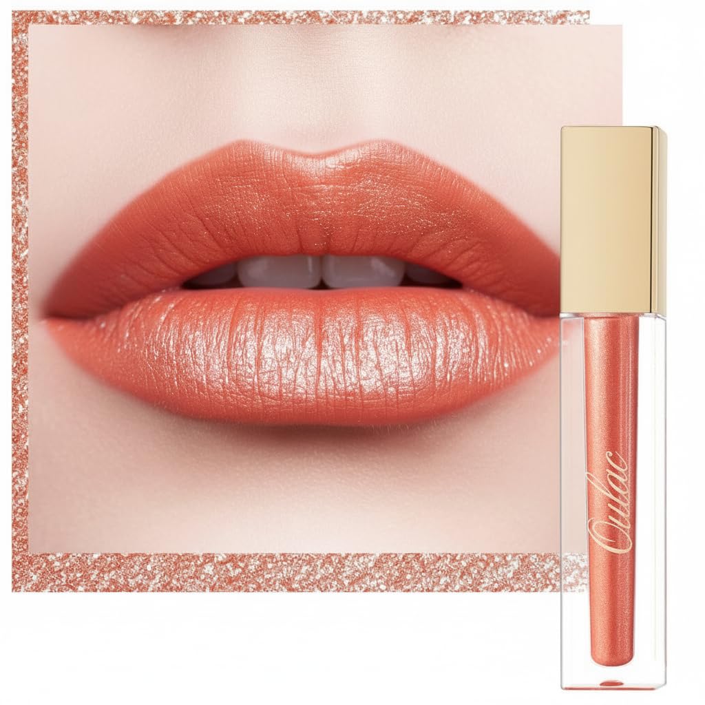 Oulac Metallic Diamond Shine Liquid Lip Gloss - Glitter Glossy for Lip & Eye, Long Lasting 24H + & Waterproof, Lightweight Lip Stain, 3D Metallic Finish, No Transfer, Vegan, 4.5ml,MD05 Loose Control Halalzen