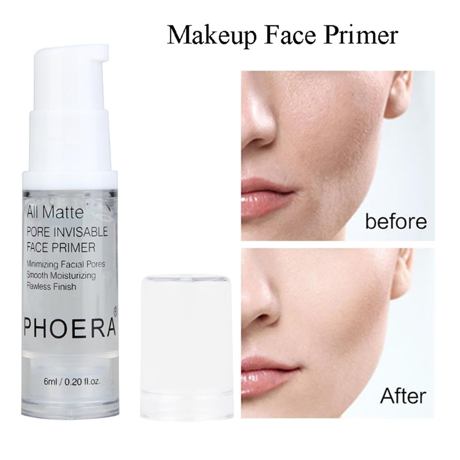 2Pcs Makeup Primer For PHOERA All Matte Oil Free Full Coverage Foundation Base Long Lasting Hydrating Smoothing Moisturizing Makeup Base Matte Face Foundation Primer (#2pcs 18ml) Halalzen