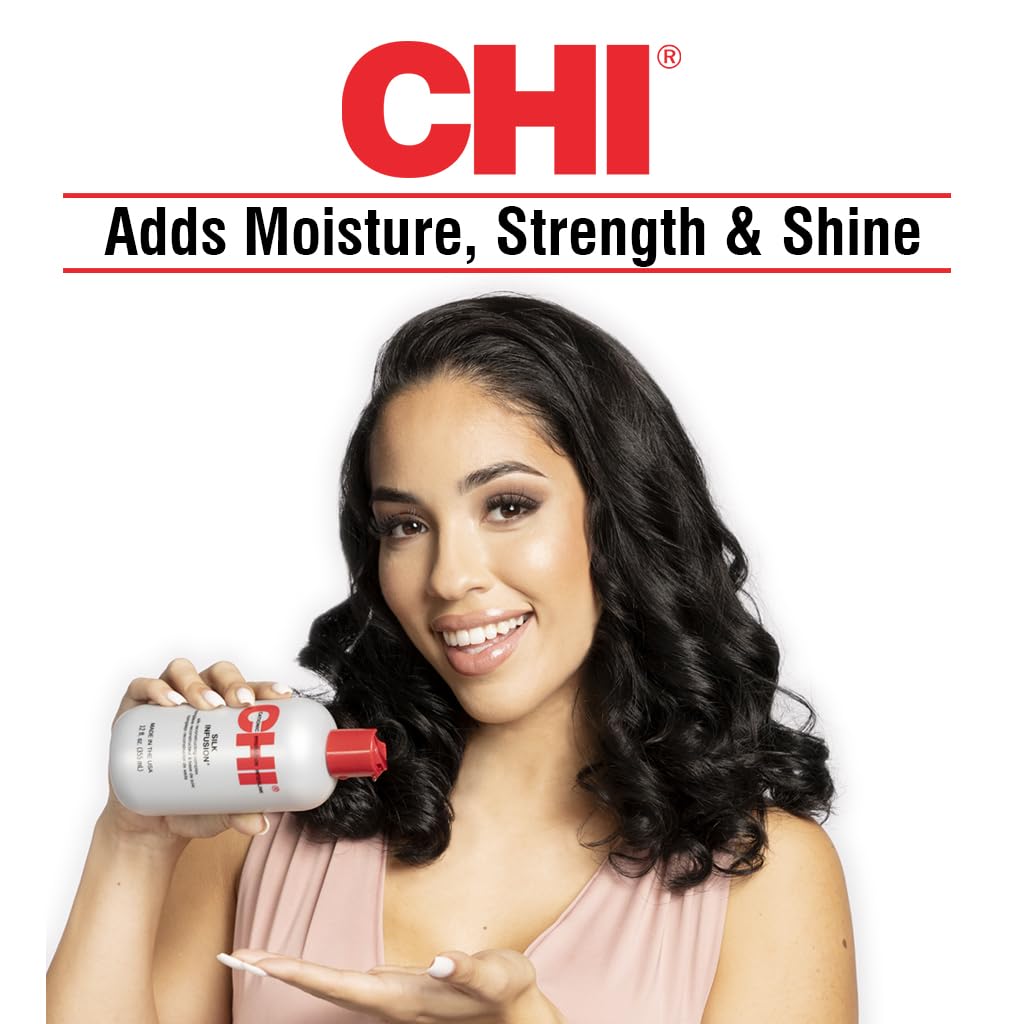 CHI Infra Silk Infusion, Silk Reconstructing Leave-In Hair Treatment for Creating Smooth, Shiny, Strong Hair, 2 Oz Halalzen