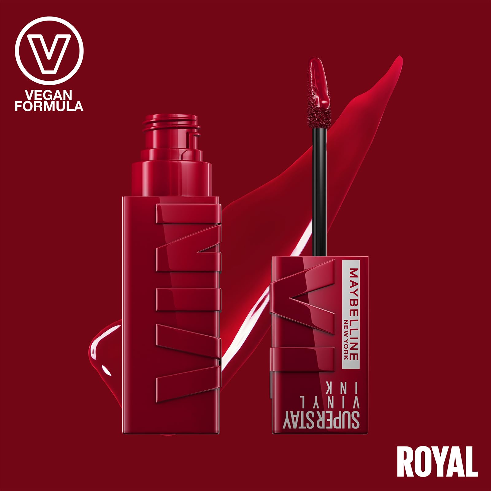 Maybelline New York Super Stay Vinyl Ink Liquid Lip Colour, 16HR Long-Lasting, Ultra-Pigmented, Smudge & Transfer-Proof, High Shine Finish, Vegan Formula for Comfortable Wear, Shade: 10 Lippy Halalzen