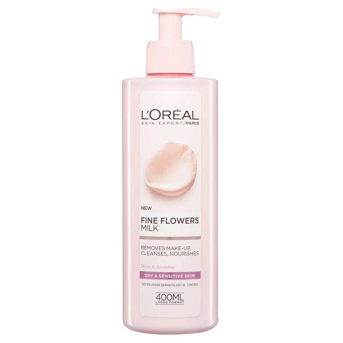 L'Oreal Paris Fine Flower Cleansing Milk, Creamy Cleanser to Remove Makeup, Cleanse & Nourish skin, Formulated with Roase & Jasmine, Suitable for Dry & Sensitive Skin, 400ml Halalzen