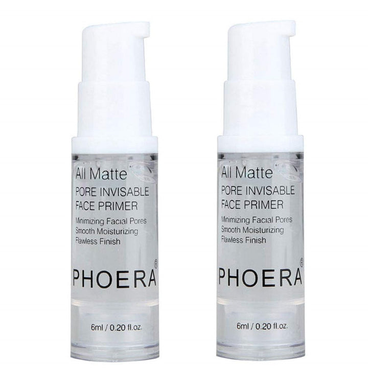 2Pcs Makeup Primer For PHOERA All Matte Oil Free Full Coverage Foundation Base Long Lasting Hydrating Smoothing Moisturizing Makeup Base Matte Face Foundation Primer (#2pcs 18ml) Halalzen