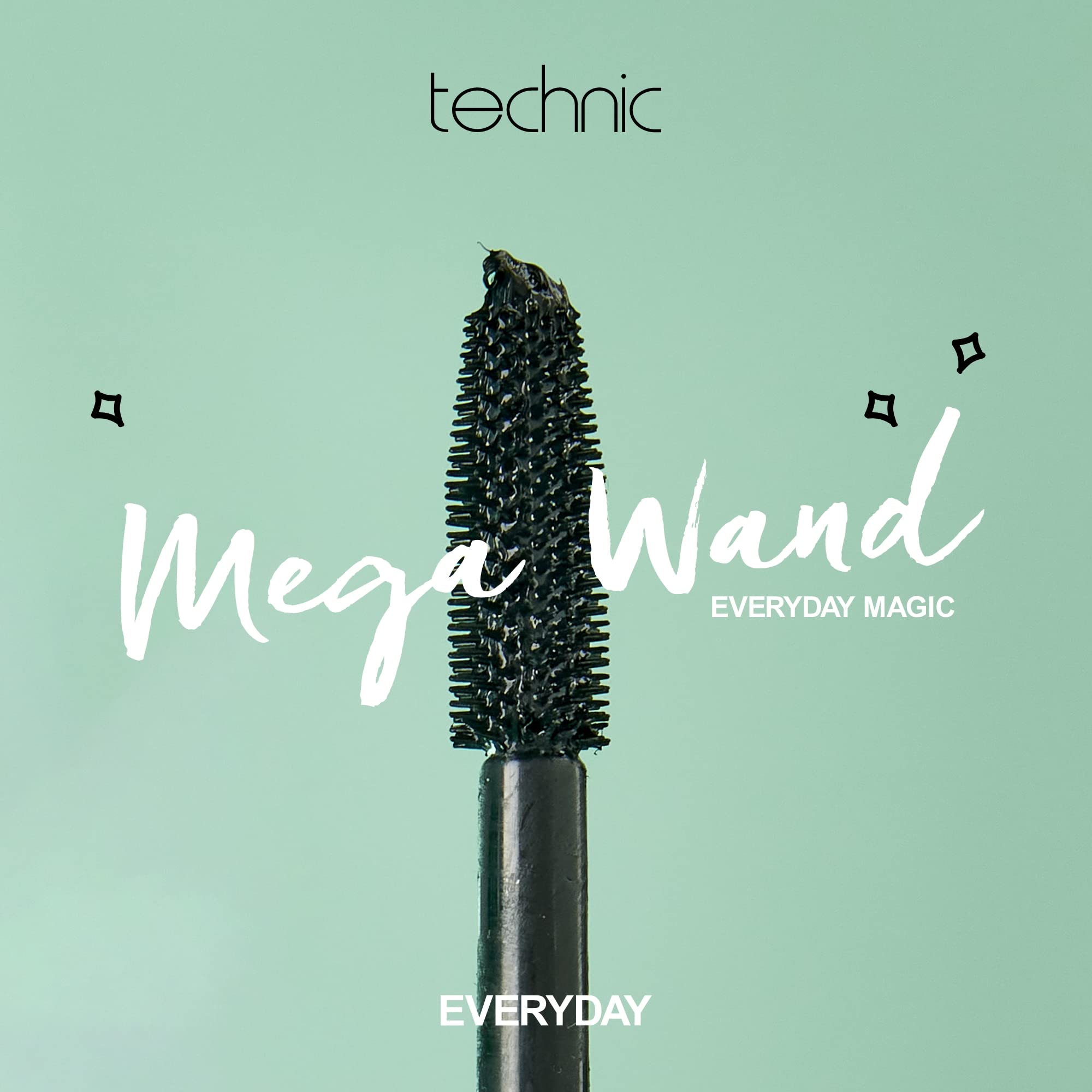 Technic Mega Lash Water Resistant Mascara - Vegan, Ultra Black, Water Resistant, Hard wearing, Smudge-Proof, Lash Building Formula For Volume Glam Lashes - 12ml Halalzen