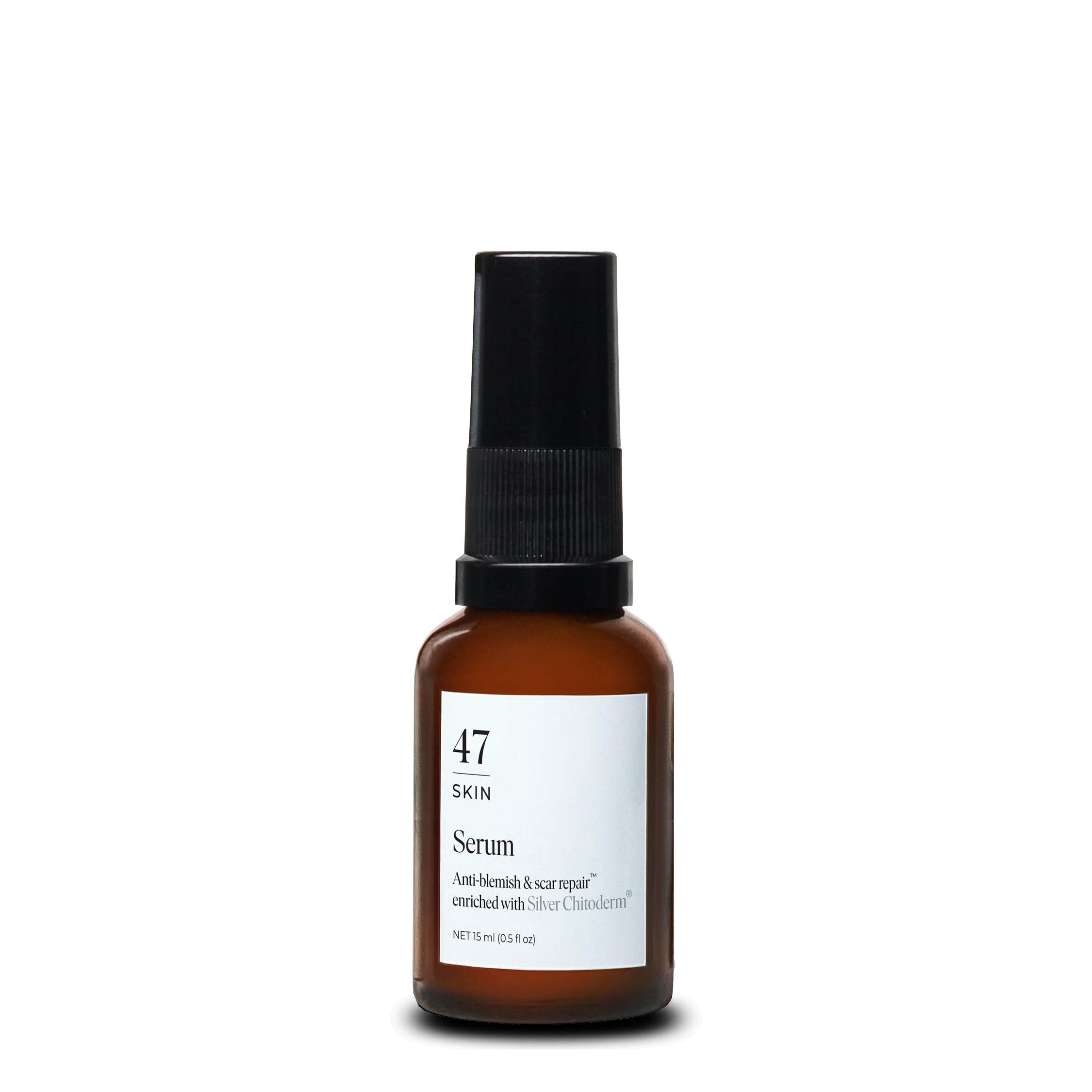 47 Skin | Hydrating Face Serum with Silver Chitoderm for ALL Skin Types | Clears Acne, Prevents & Heals Breakouts & Blemishes, Repairs Scars | Moisturises and Nourishes For Smooth Skin | 30ml
