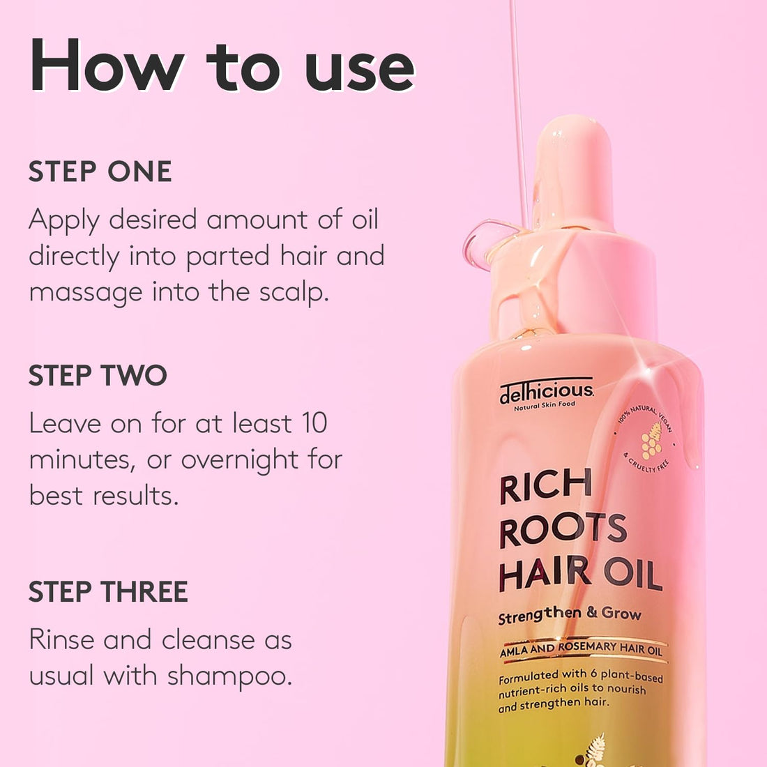 Delhicious Amla Hair Oil & Rosemary Oil Conditioner for Hair Growth - Rich Roots Vegan Conditioner for Thinning Hair, Damaged Hair, Dry Scalp - Shea Butter & Argan Oil - Ayurveda, Sulphate Free, 250ml