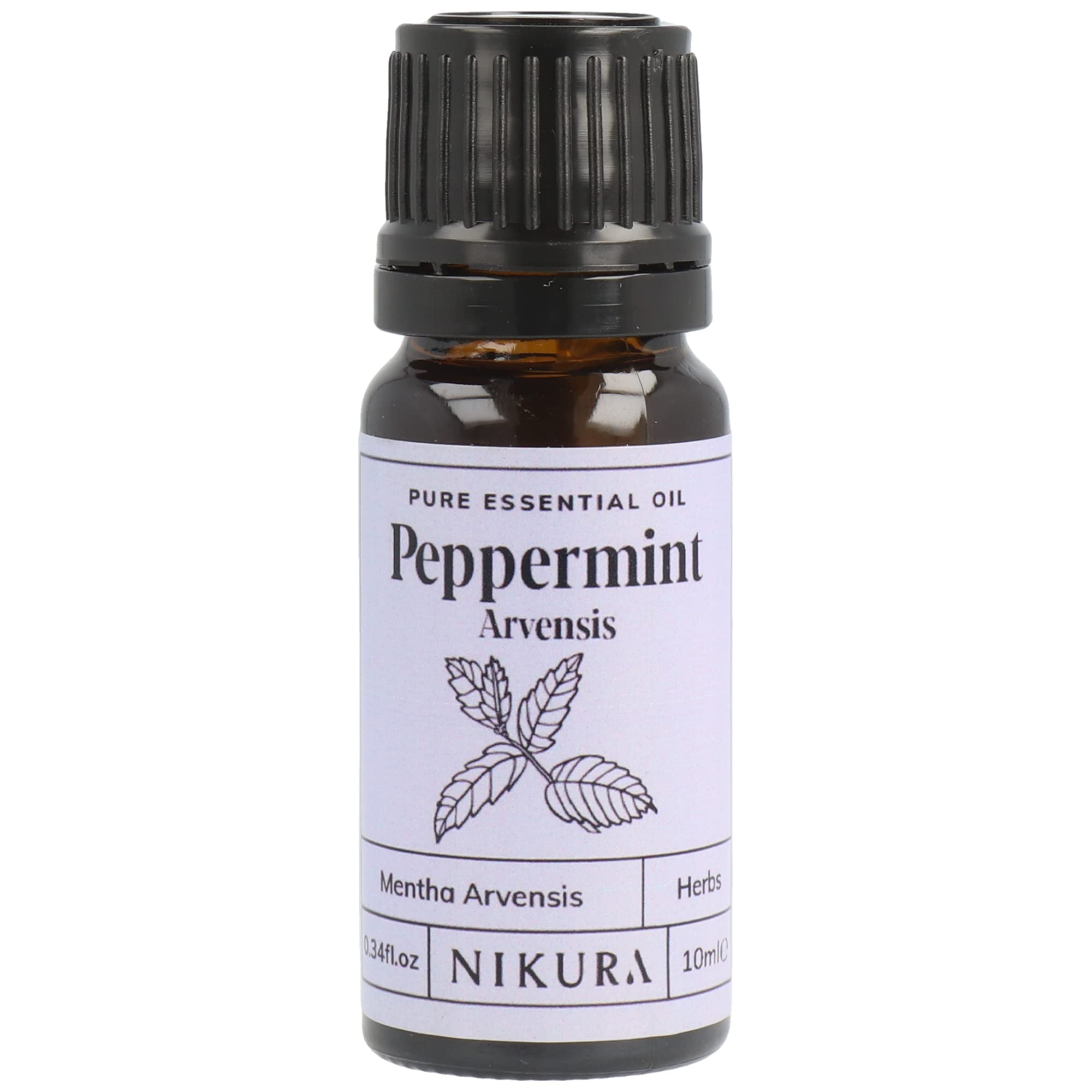 Nikura Peppermint Essential Oil - 10ml | Perfect for Repelling Spiders, Rats, Mice, Bugs, Ants | Great for Hair, Headaches Relief, Energy Boost, Skin, Candle Making | Vegan & UK Made