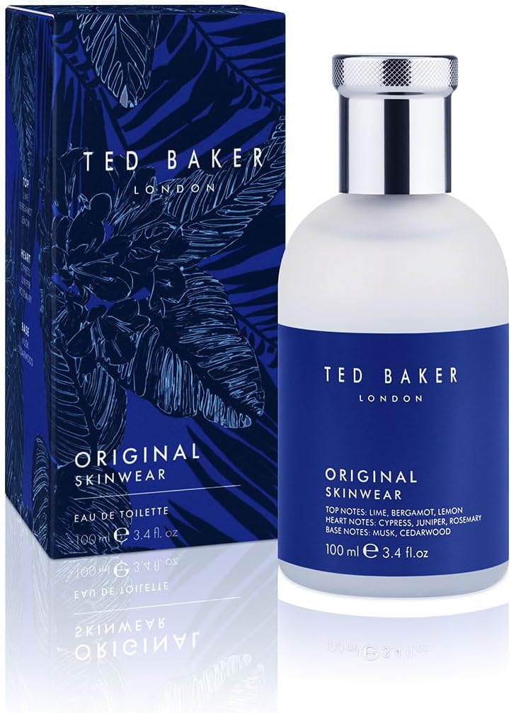 Ted Baker Original Skinwear Eau de Toilette for Men Woody Aromatic Fragrance with Lime, Bergamot, Sandalwood, Amber, Citrus, Refreshing, Mens Cologne Spray for Him, 3.4 fl oz / 100ml