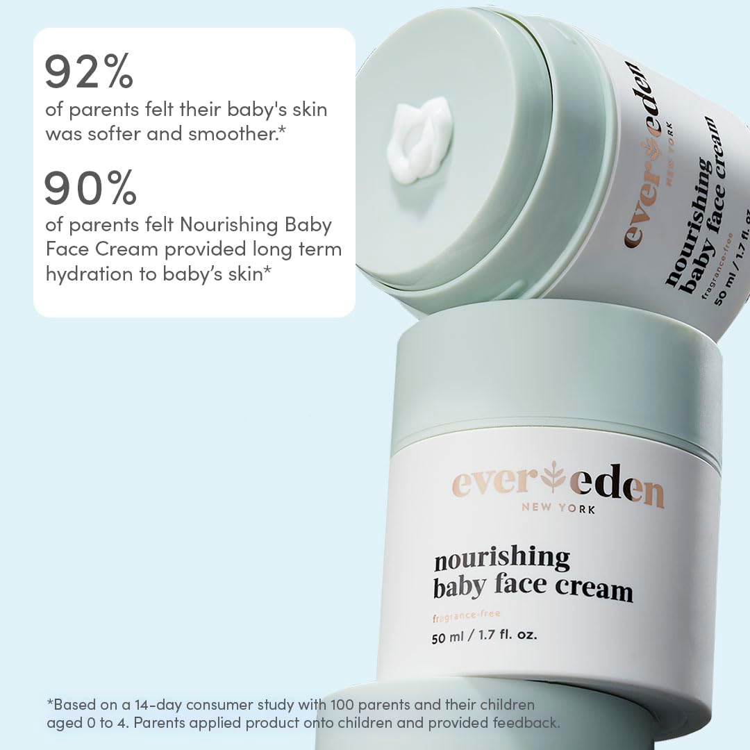Evereden Nourishing Baby Face Cream 1.7 oz. | Non-Toxic and Fragrance-Free Baby Face Lotion | Rich, Non-Greasy Moisturizing Cream | Moisturizer with Clean Ingredients
