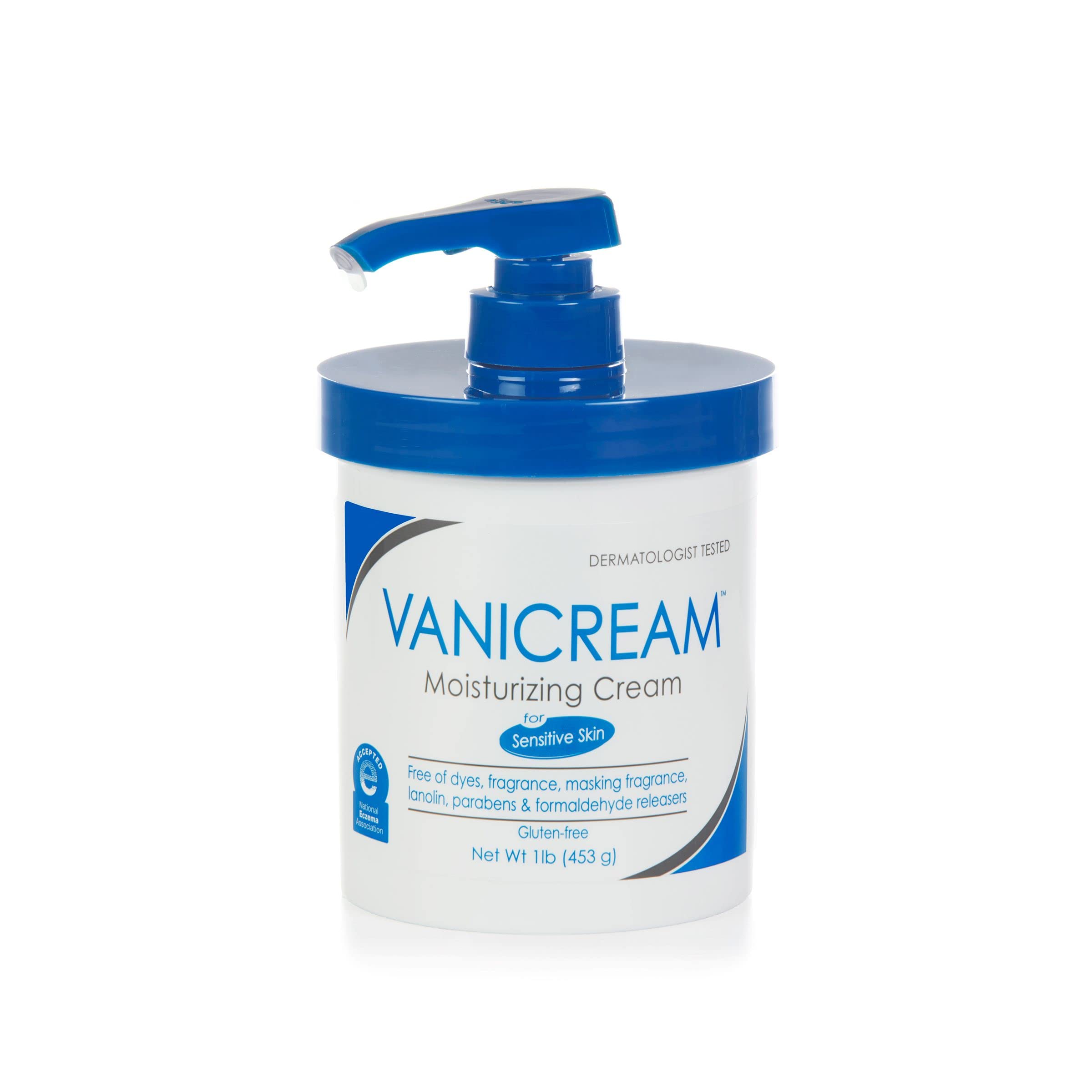 Vanicream Moisturizing Skin Cream with Pump Dispenser - 16 fl oz (1 lb) - Moisturizer Formulated Without Common Irritants for Those with Sensitive Skin Halalzen