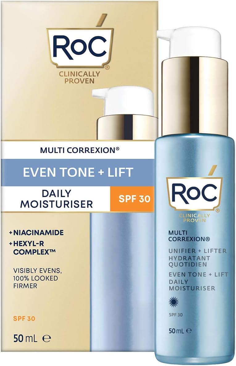 RoC Multi Correxion Even Tone + Lift Daily Moisturiser SPF30 | Hydrating Face Cream with Niacinamide | 50 ml