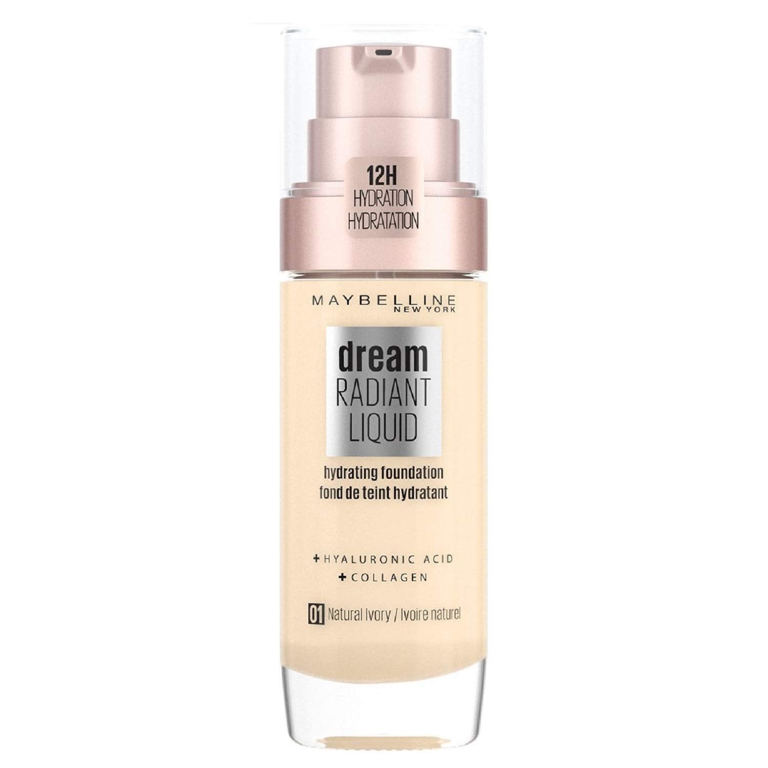 Maybelline Foundation, Dream Radiant Liquid Hydrating Foundation with Hyaluronic Acid and Collagen - Lightweight, Medium Coverage Up to 12 Hour Hydration, 30 Sand Halalzen