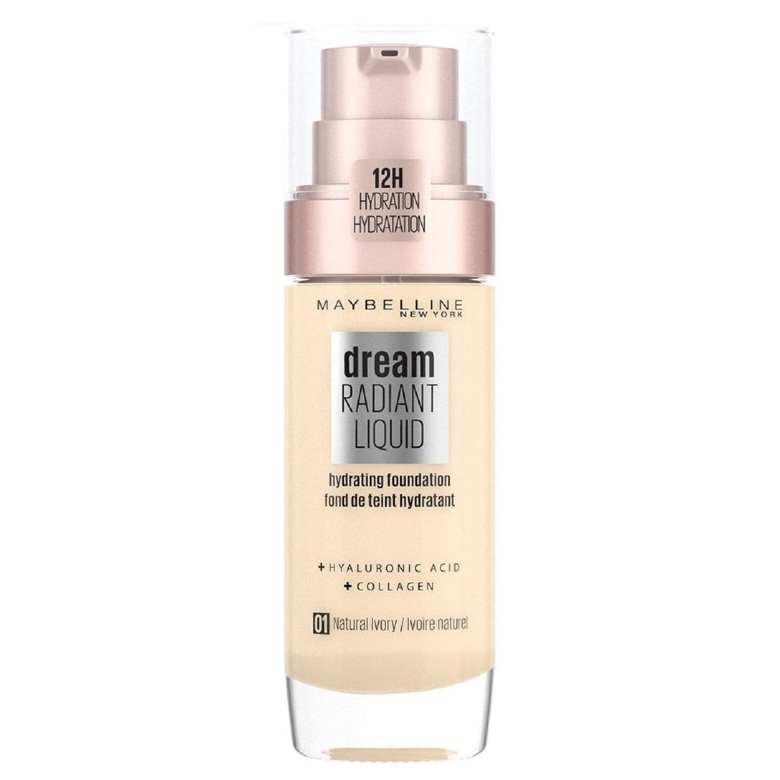 Maybelline Foundation, Dream Radiant Liquid Hydrating Foundation with Hyaluronic Acid and Collagen - Lightweight, Medium Coverage Up to 12 Hour Hydration, 30 Sand Halalzen