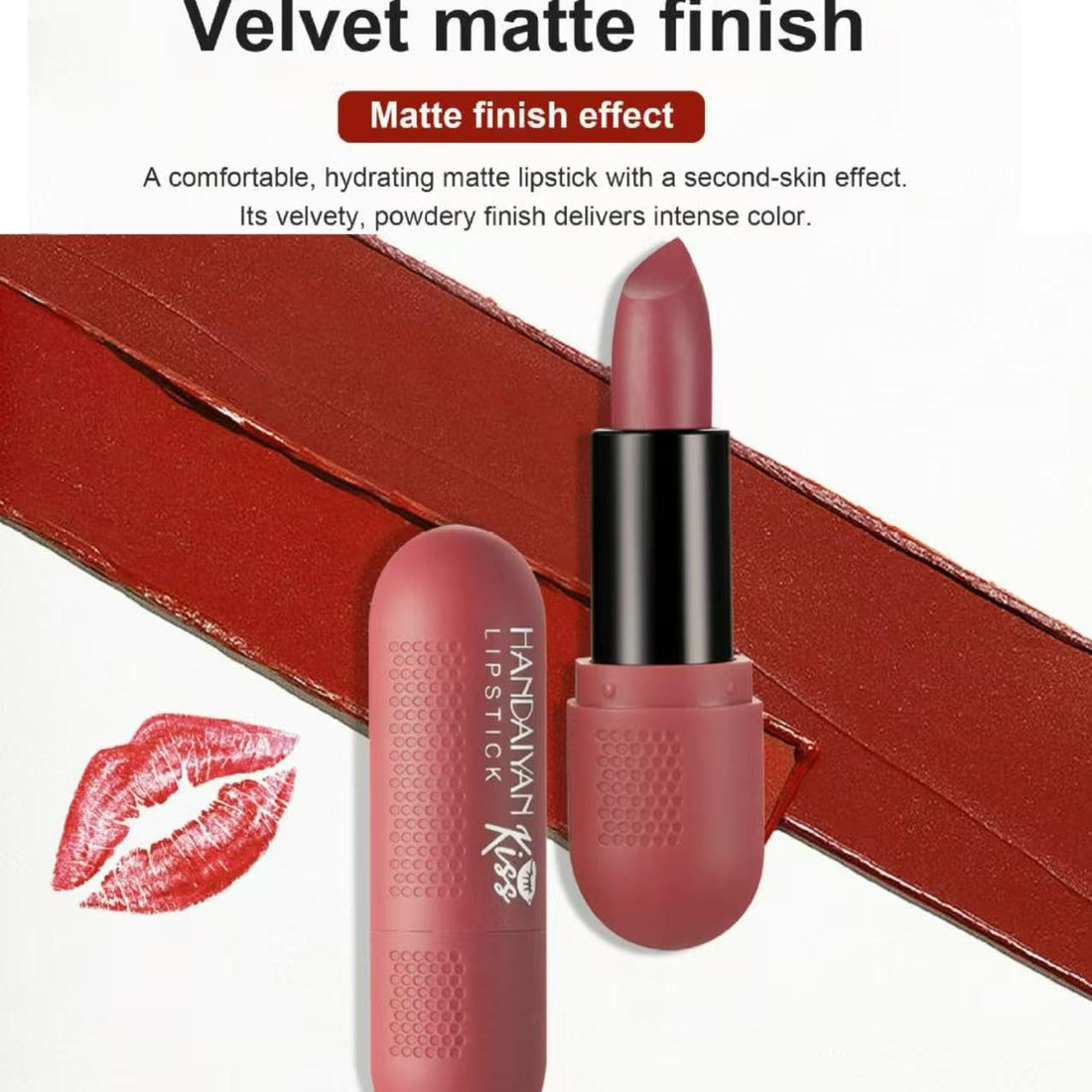 6Pcs Red Velvet Matte Lipstick Set, High Pigmented Long-Lasting Waterproof Lip Stick Lip, Sheer tint, Shine & Glowy Finish,Stain Makeup Gift Sets Halalzen