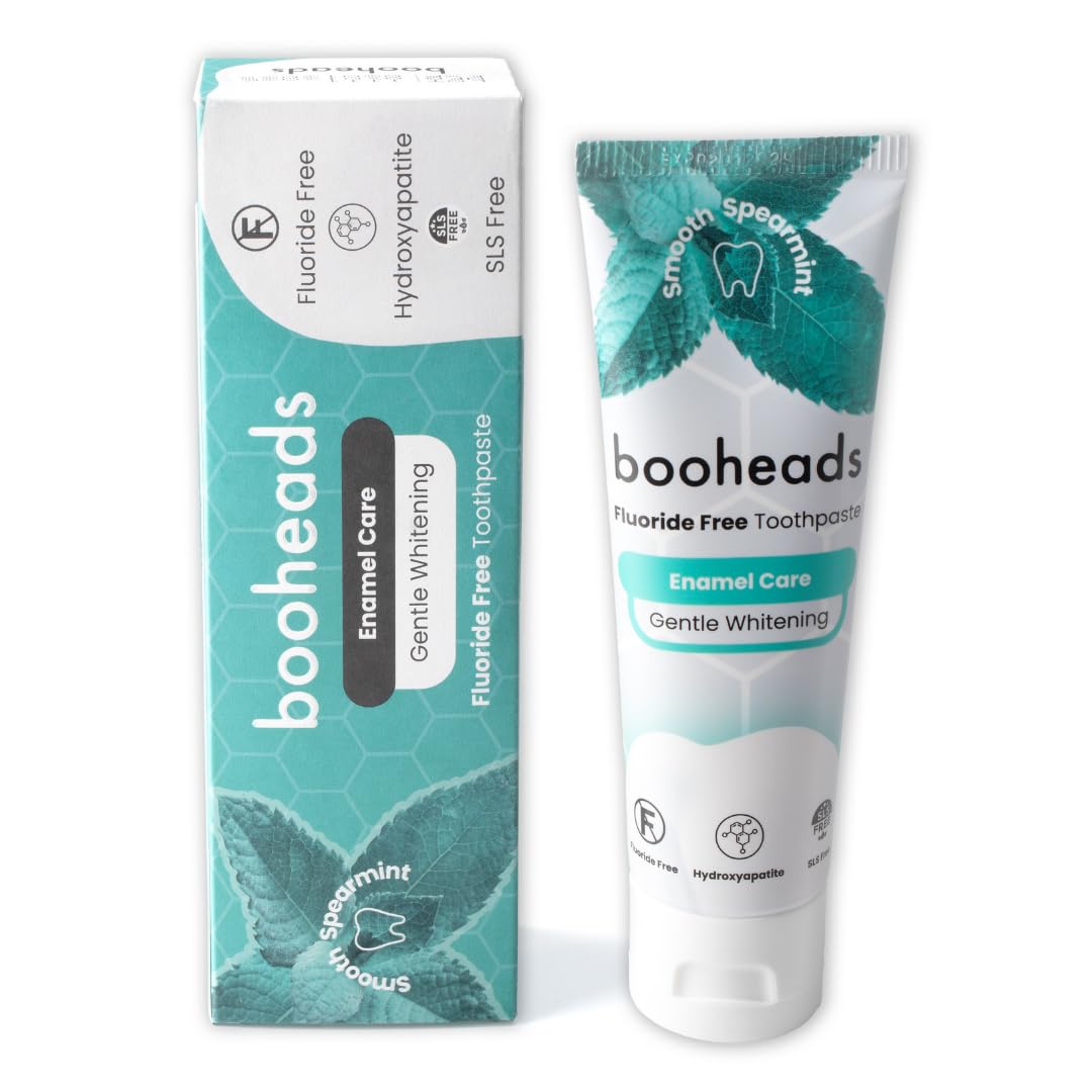 booheads Fluoride-Free Toothpaste with Hydroxyapatite – Natural Enamel Support & Gentle Whitening – Fresh Mint, Vegan, SLS-Free, 100g (1)
