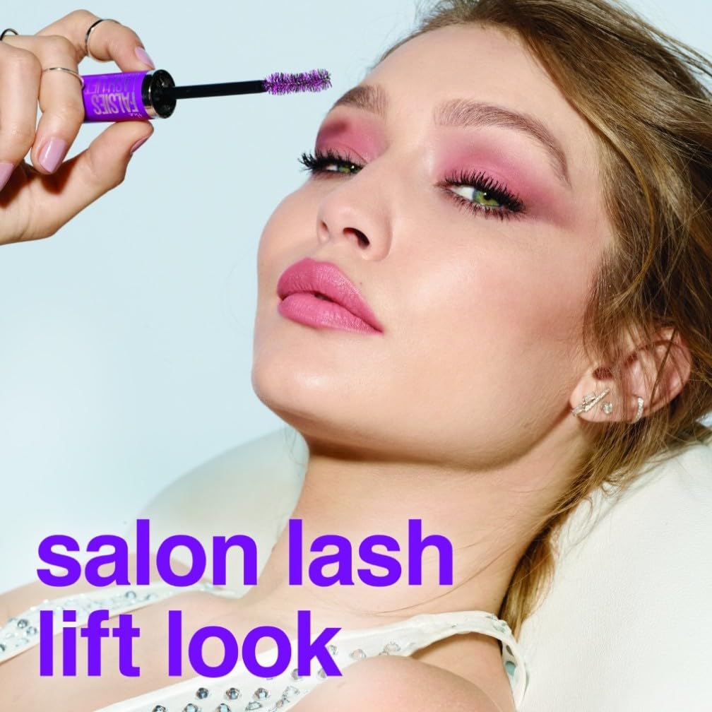 Maybelline New York The Falsies Lash Lift Intense Mascara, Double Curved Brush for More Depth and Dramatic Volumised Length That Looks Like a Professional Lash Salon Service, Ultra Black Halalzen