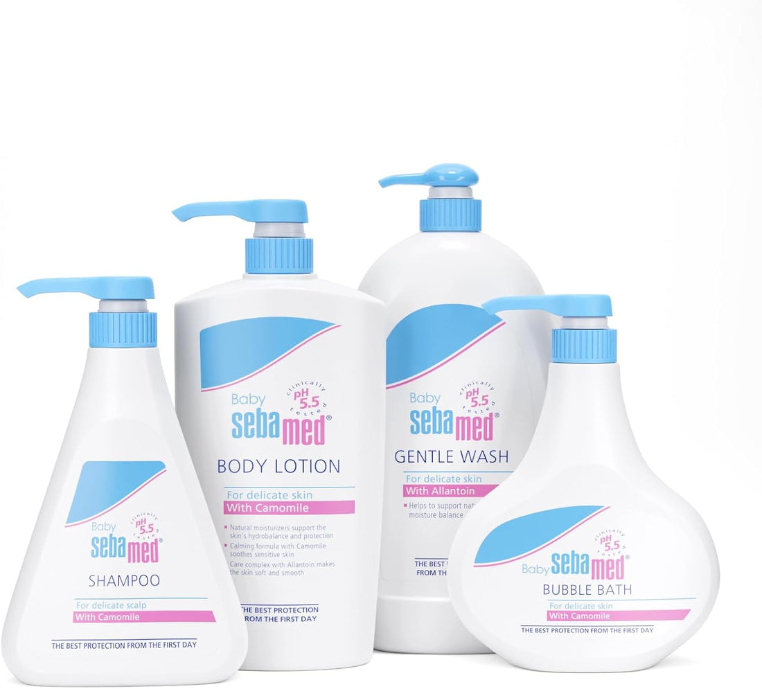Sebamed Baby Bathtime Buy Big Bundle | Includes, Baby Lotion, Bubble Bath, Shampoo and Gentle Wash |