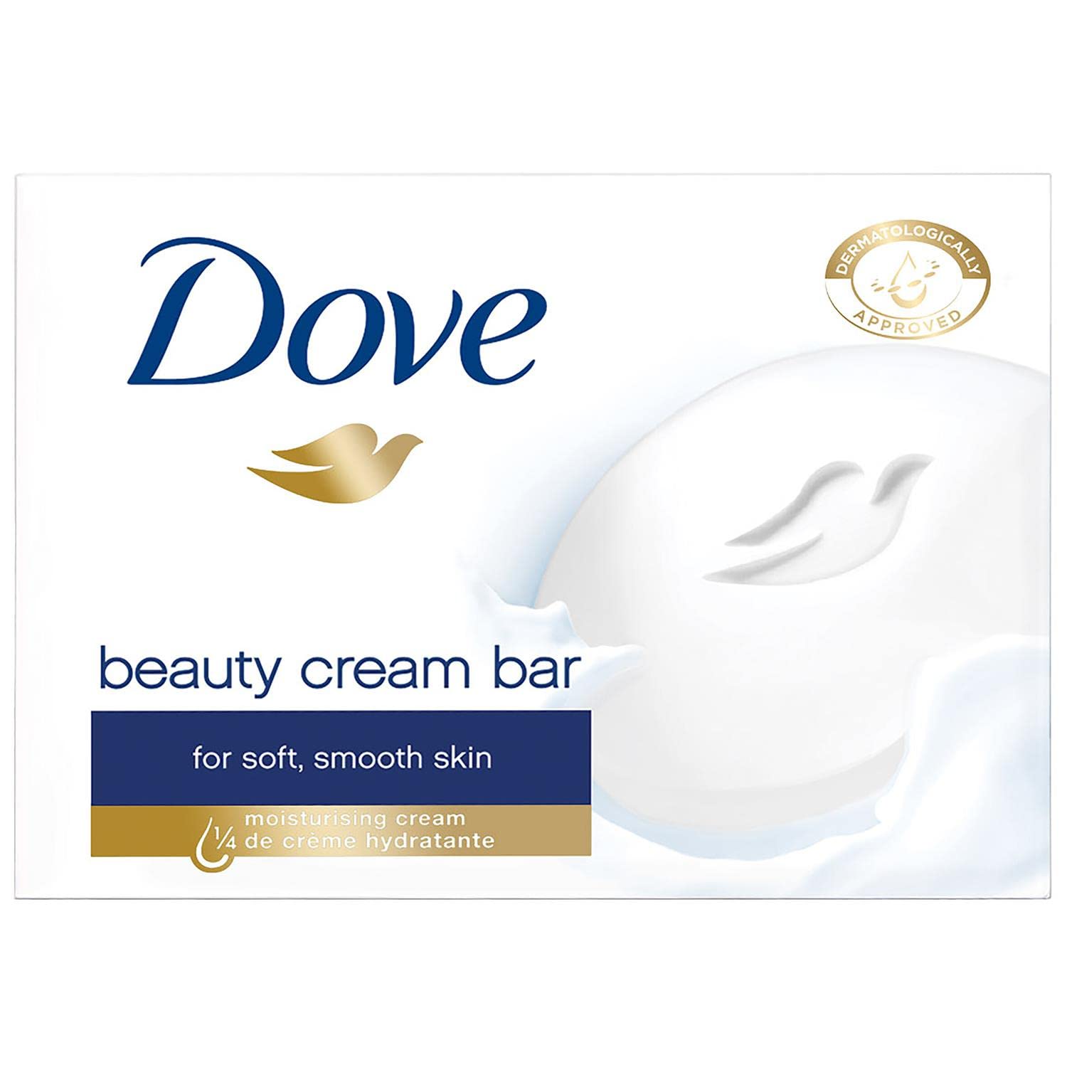 Dove Original Beauty Bar Soap with ¼ Moisturising Cream for Softer, Smoother, Healthier-Looking Skin 4x 90 g Halalzen