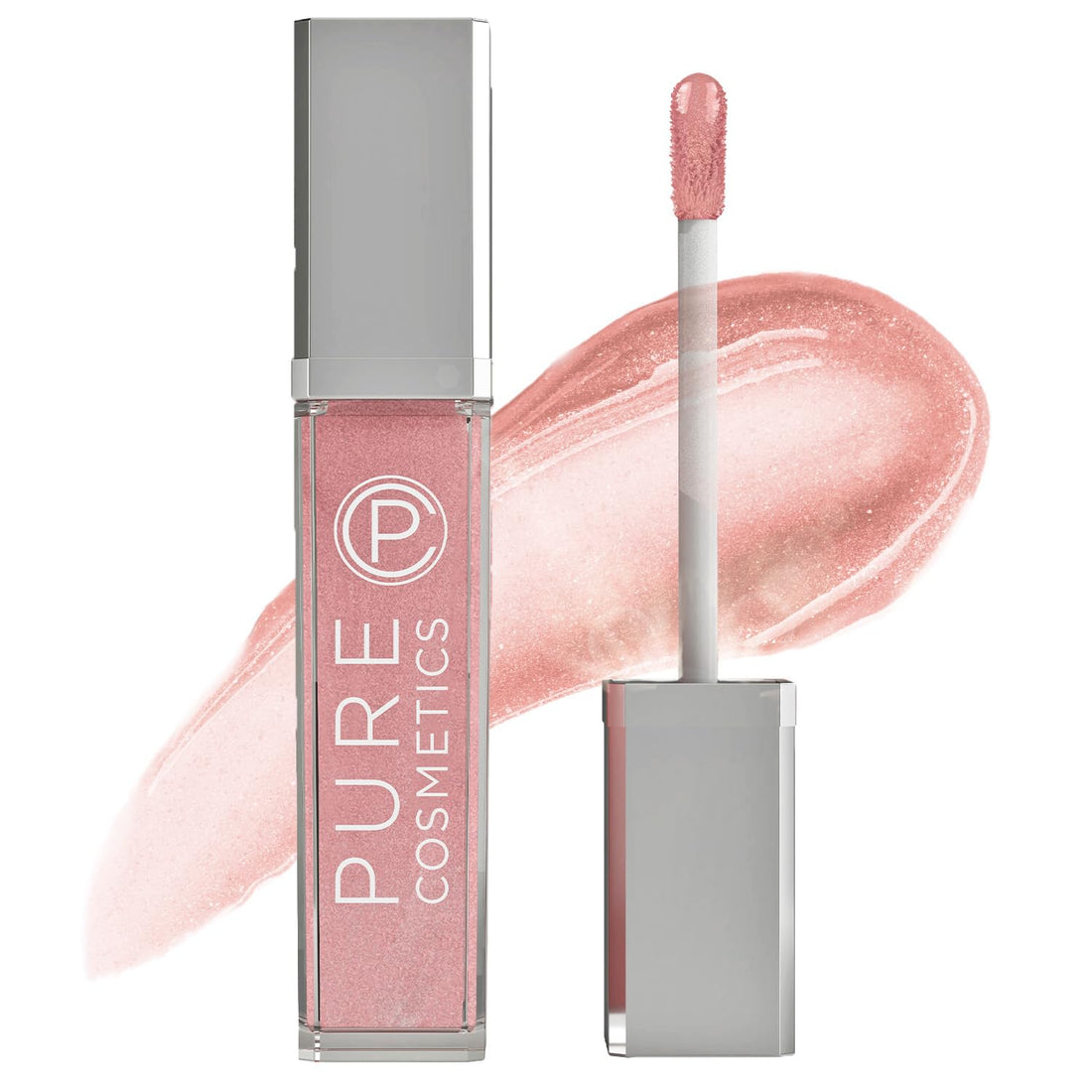 Pure Illumination Light-Up Lip Gloss with LED-Lit Applicator Brush + Side Mirror, Non-Sticky, Moisturizing Hydrating Lip Glosses with Lanolin, Jojoba Oil, & Vitamin E, Wine Berry