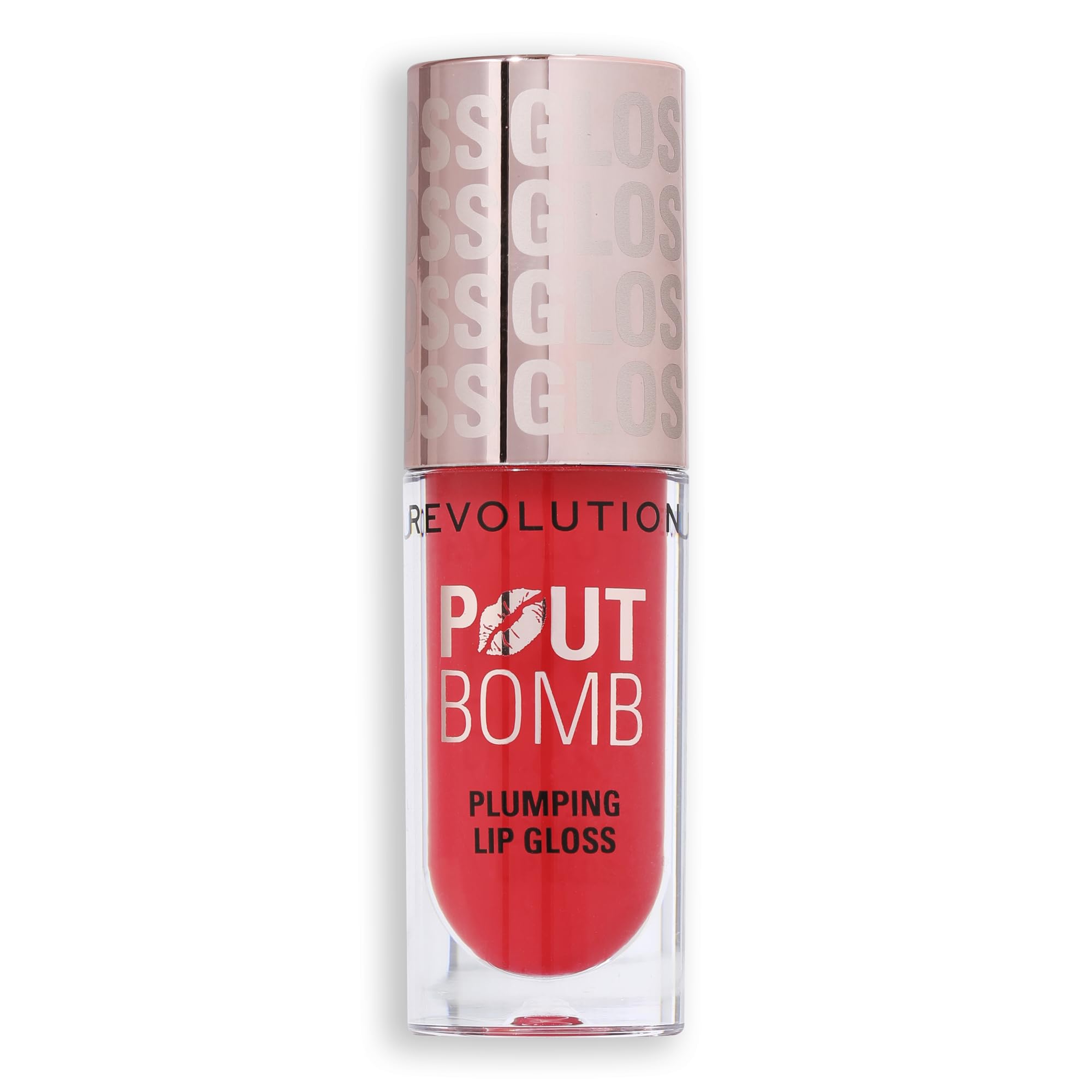 Revolution Beauty, Pout Bomb Plumping Lip Gloss, High-Shine for Glossy, Fuller & Plump Lips with Hyaluronic Acid & Peptides, Vegan & Cruelty-Free, Sheer Milky Nude Halalzen