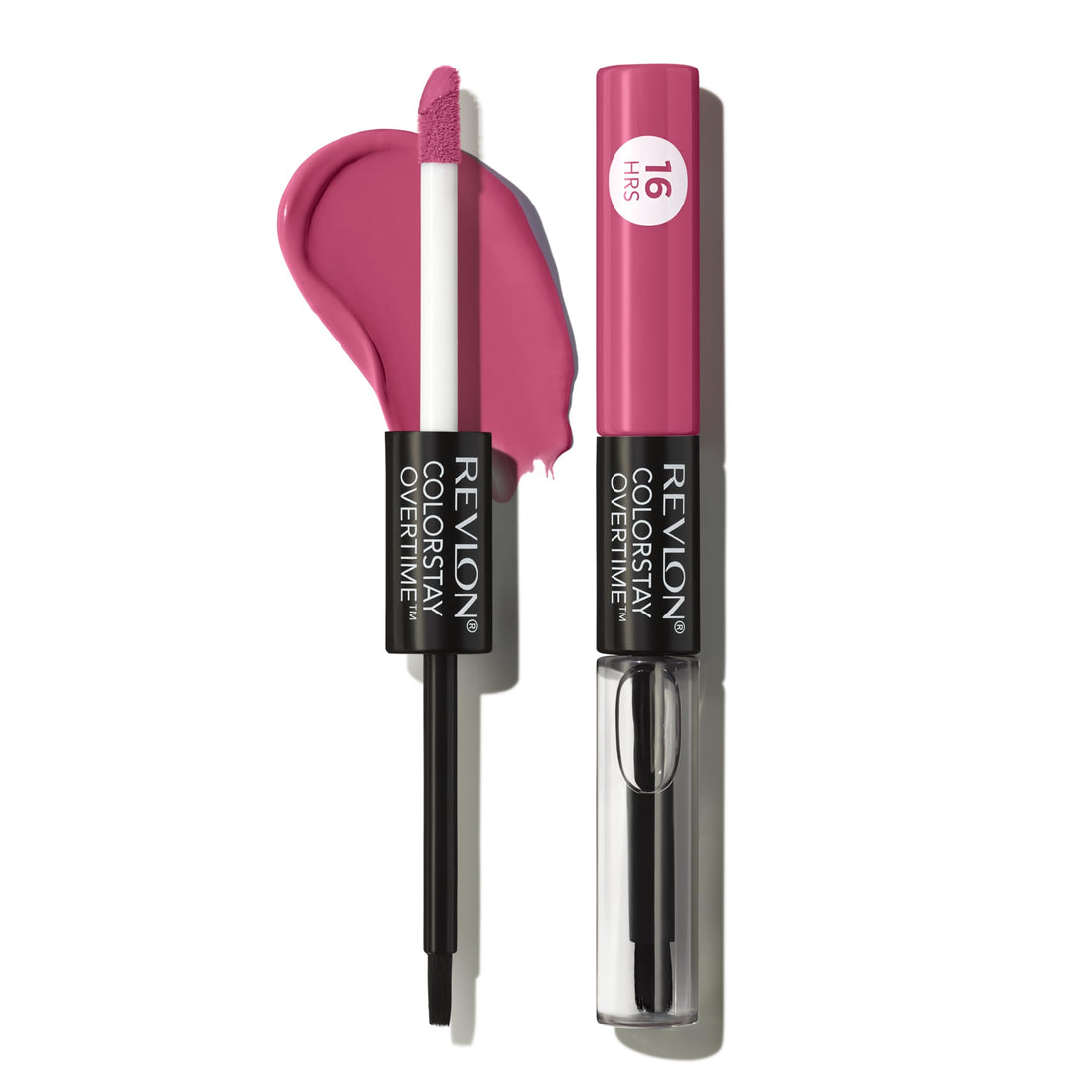 Revlon Liquid Lipstick with Clear Lip Gloss, ColorStay Overtime Lipcolor, Dual Ended with Vitamin E, 370 Everlasting Rum, 0.07 Fl Oz