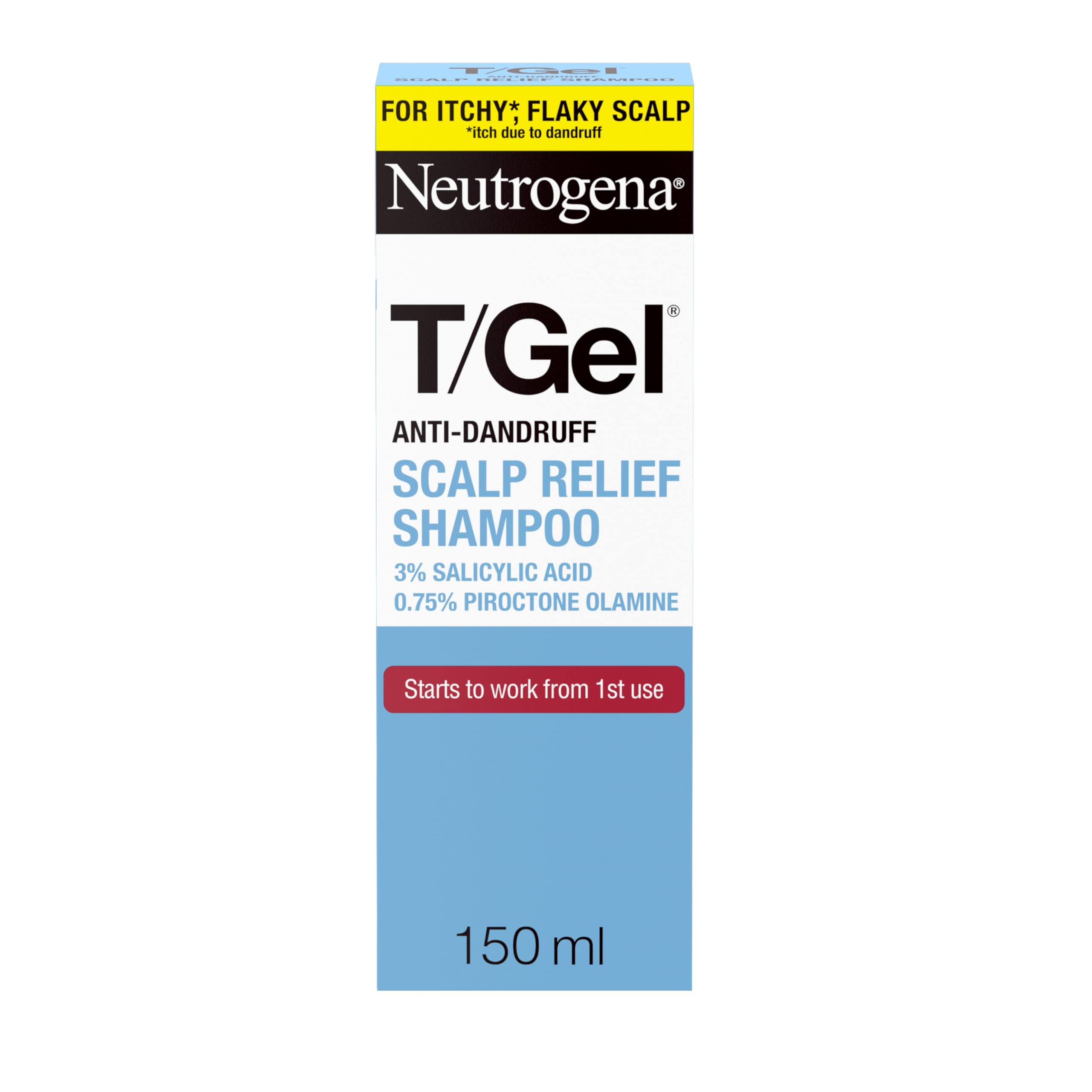 Neutrogena T/Gel Scalp Relief Anti-Dandruff Shampoo (150ml) With 3% Salicylic Acid, Suitable for Those Prone to Scalp Psoriasis and Seborrhoeic Dermatitis Halalzen