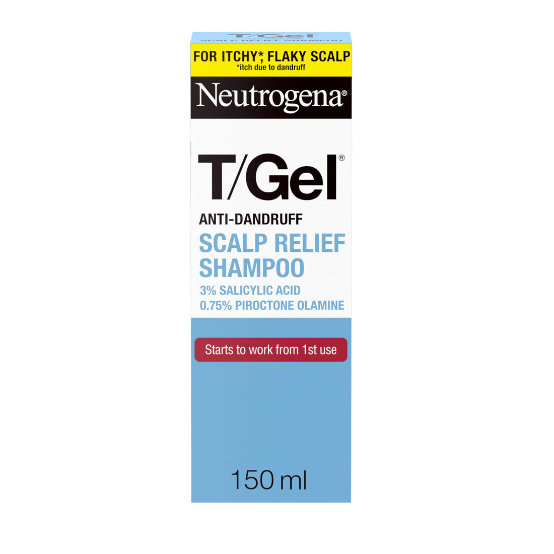 Neutrogena T/Gel Scalp Relief Anti-Dandruff Shampoo (150ml) With 3% Salicylic Acid, Suitable for Those Prone to Scalp Psoriasis and Seborrhoeic Dermatitis Halalzen