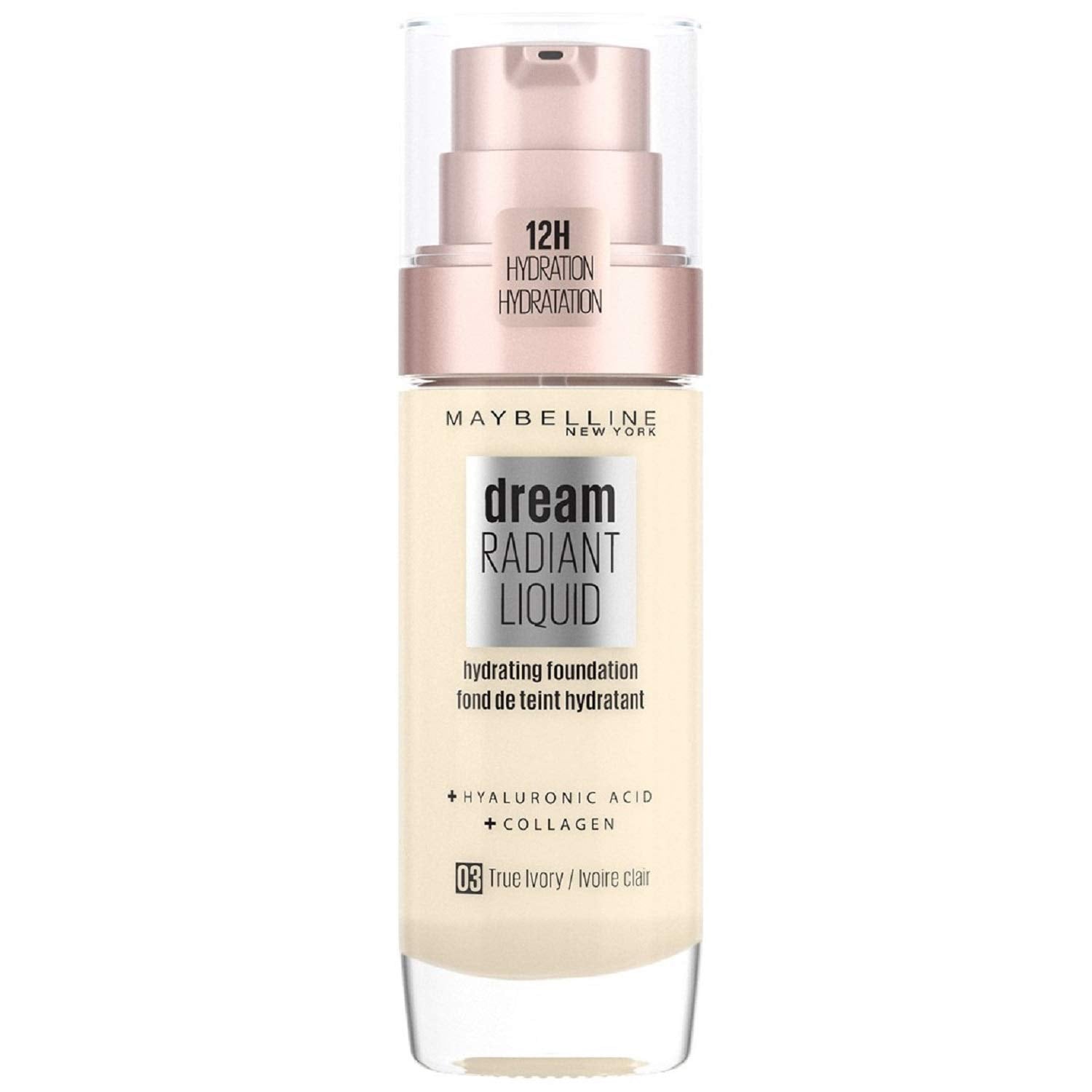 Maybelline Foundation, Dream Radiant Liquid Hydrating Foundation with Hyaluronic Acid and Collagen - Lightweight, Medium Coverage Up to 12 Hour Hydration, 30 Sand Halalzen