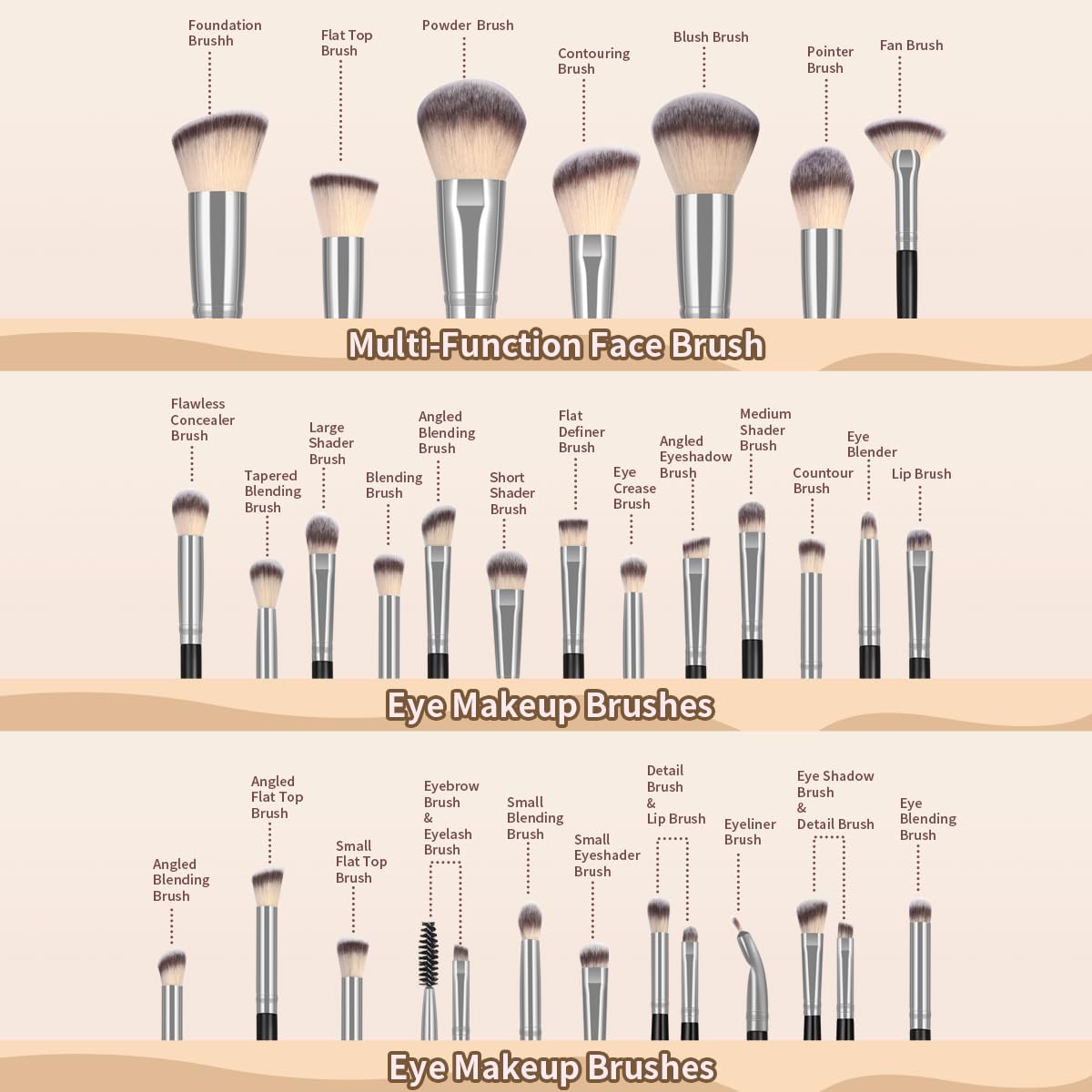 MAANGE Makeup Brush Set 49 Pcs Makeup Tool Set Premium Synthetic Foundation Powder Concealers Eye shadows Blush Makeup Brushes (Black, 49 Piece Set) Halalzen